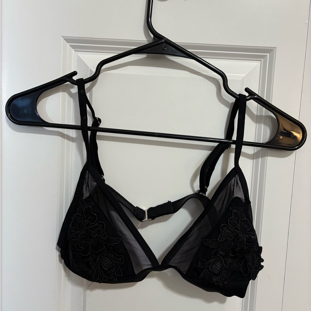 Two piece lace black swimsuit